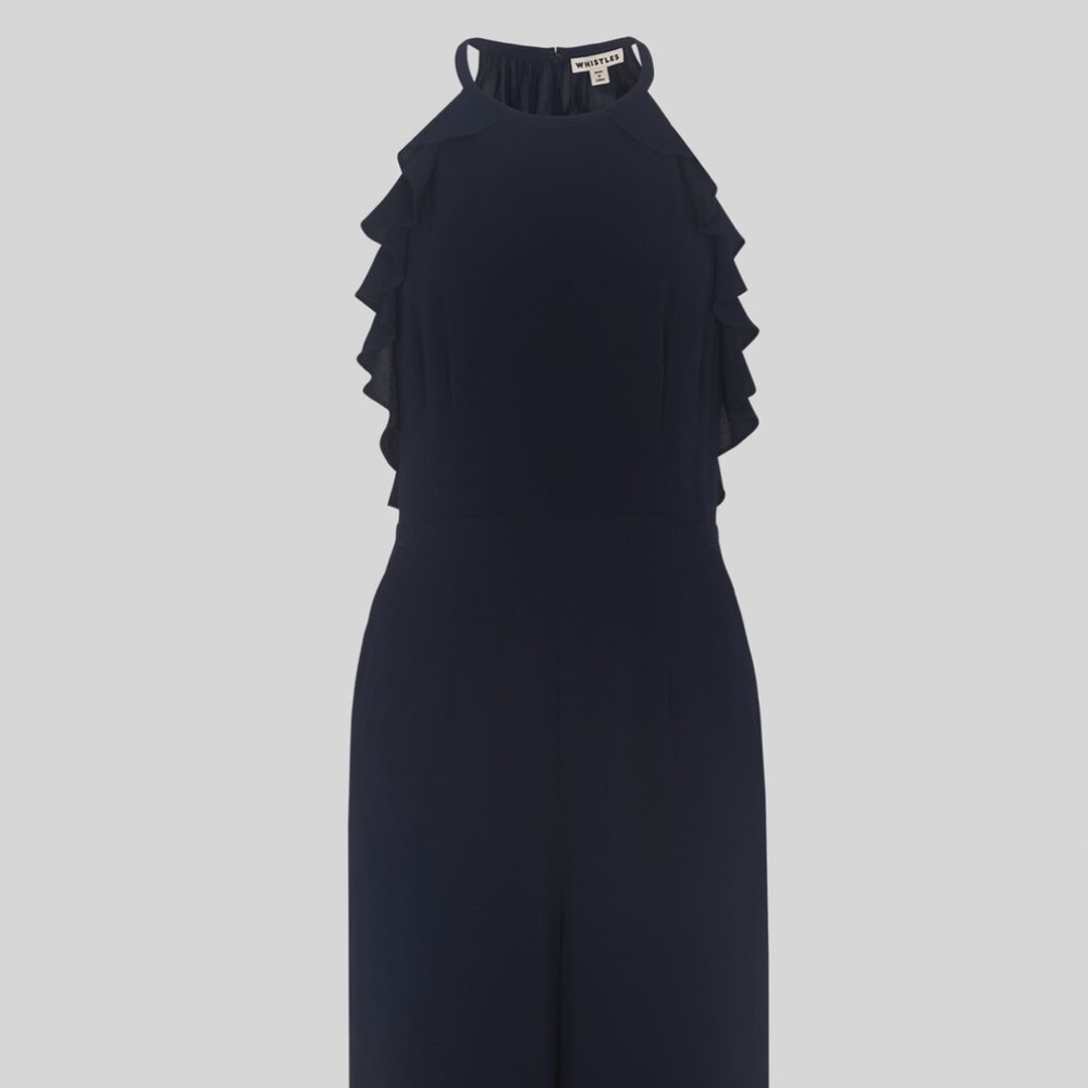 Whistles Navy Sonia Frill Jumpsuit so 4